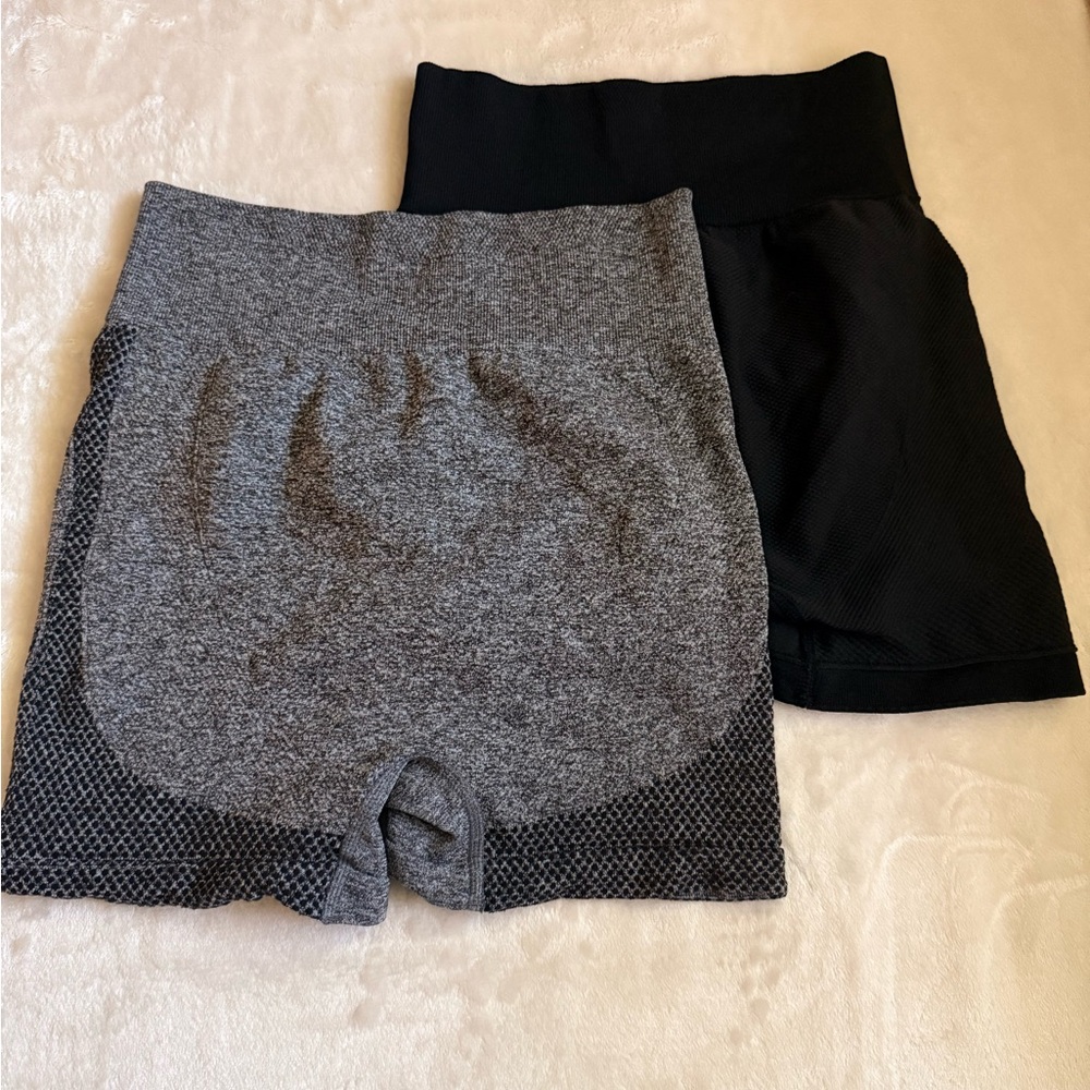 Women's Black and Gray Shorts